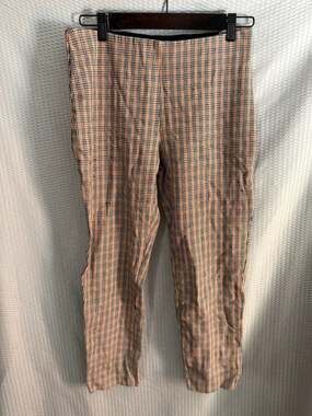 A New Day Women's High-Rise Skinny Ankle Pants in Orange and Black Plaid